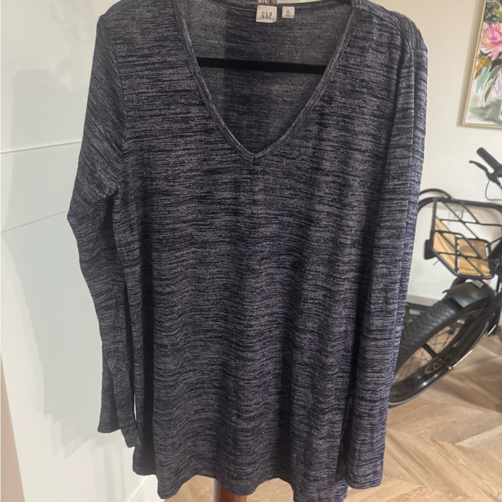 GAP navy/black Long Sleeve Relaxed Blouse